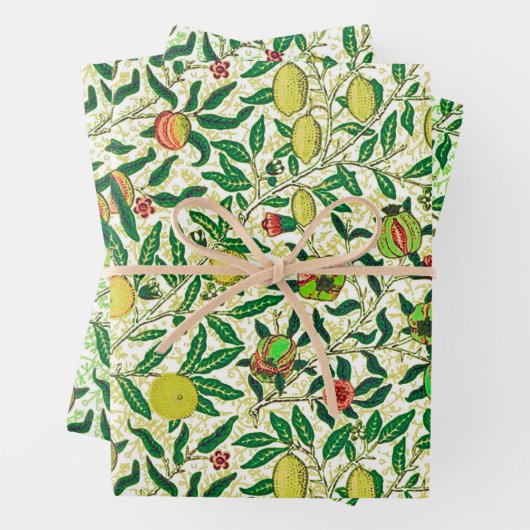 William Morris Exotic Frucht, Lemon & Limon Geschenkpapier Set (Beispiel)