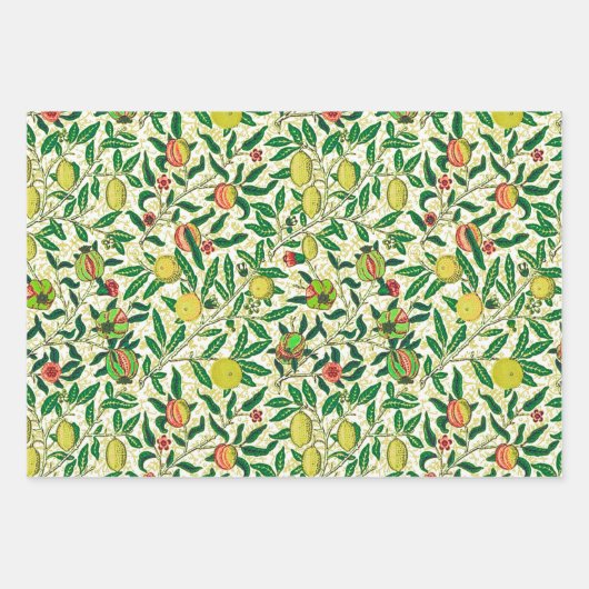 William Morris Exotic Frucht, Lemon & Limon Geschenkpapier Set (Vorderseite)