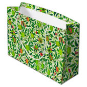 William Morris Exotic Frucht, Limettengrün Große Geschenktüte (Rückseite Schrägansicht)
