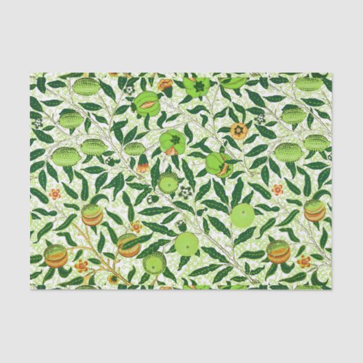 William Morris Exotic Frucht, Limettengrün Seidenpapier (Vorderseite)
