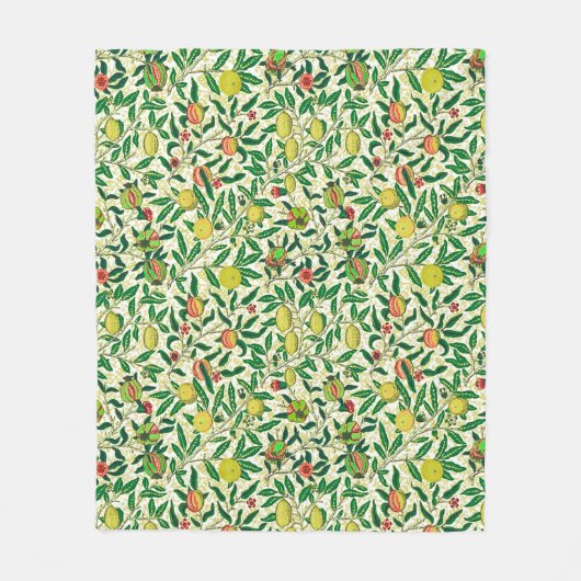 William Morris Exotic Frucht, Zitronengelb Fleecedecke (Vorderseite)
