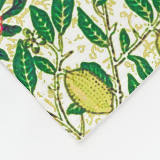 William Morris Exotic Frucht, Zitronengelb Fleecedecke (Ecke)