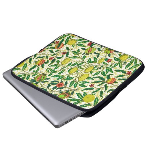 William Morris Exotic Frucht, Zitronengelb Laptopschutzhülle (Vorne Knopf)