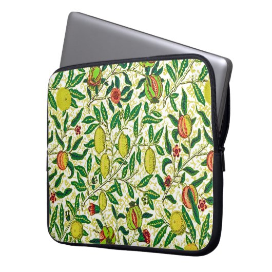 William Morris Exotic Frucht, Zitronengelb Laptopschutzhülle (Vorderseite Links)