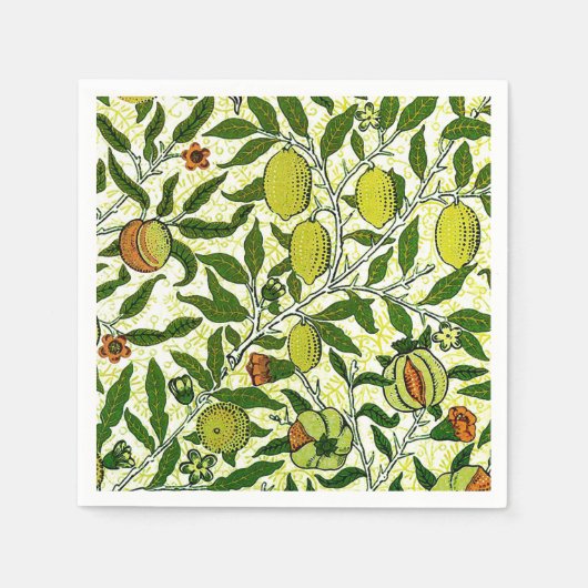 William Morris Exotic Frucht, Zitronengelb Serviette (Vorderseite)