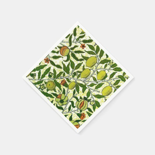 William Morris Exotic Frucht, Zitronengelb Serviette (Ecke)