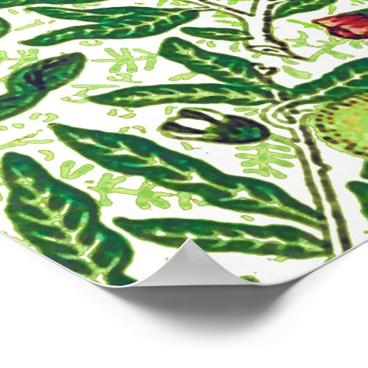 William Morris Exotic Fruit, Limes und Pfirsiche Poster (Ecke)