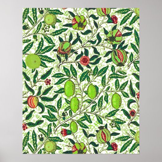 William Morris Exotic Fruit, Limes und Pfirsiche Poster (Vorne)