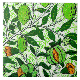William Morris Exotische Früchte, Limettengrün und Fliese