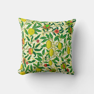 William Morris Exotische Früchte, Zitronengelb Kissen