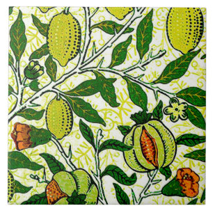 William Morris Exotische Früchte, Zitronengelb und Fliese