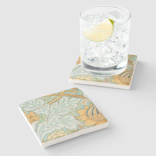 William Morris Fabric Pattern Steinuntersetzer (Seitenansicht)