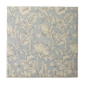 William Morris Faint Blue Art Nouveau Floral Fliese (Vorderseite)