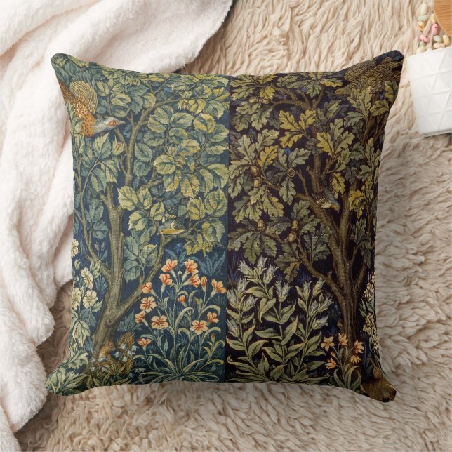 William Morris Fasan Vogel Baum Blume Kissen (Decke)