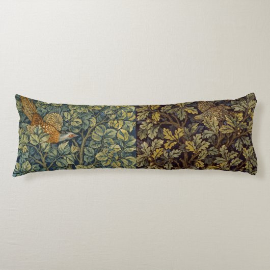 William Morris Fasan Vogel Baum Blume Seitenschläferkissen (Vorderseite)