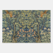 William Morris Fasan Vogel Baum Blume Waldland Geschenkpapier Set (Vorderseite 2)