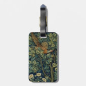 William Morris Fasan Vogel Baum Wald Gepäckanhänger (Rückseite vertikal)
