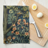 William Morris Fasan Vogel Baum Wald Geschirrtuch (Viertel Falte)