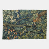 William Morris Fasan Vogel Baum Wald Geschirrtuch (Horizontal)