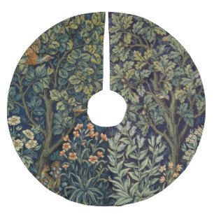 William Morris Fasan Vogel Baum Wald Polyester Weihnachtsbaumdecke
