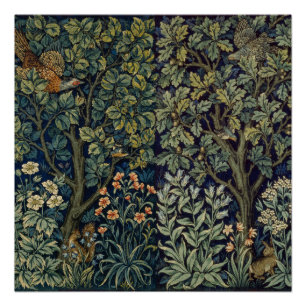 William Morris Fasan Vogel Baum Wald Poster