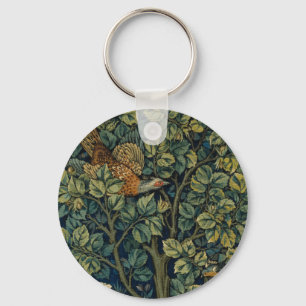 William Morris Fasan Vogel Baum Wald Schlüsselanhänger