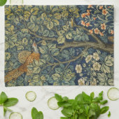 William Morris Fasan Waldvogel Baum Geschirrtuch (Gefaltet)