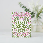William Morris Fine Pink Floral Wallpaper Postkarte (Stehend Vorderseite)