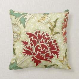 William Morris Fine Red Floral Wallpaper Kissen