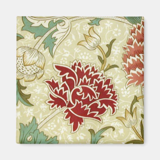William Morris Fine Red Floral Wallpaper Magnet (Vorne)