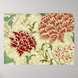 William Morris Fine Red Floral Wallpaper Poster