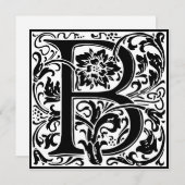 William Morris Floral Alphabet Monogram Letter B Einladung (Vorne/Hinten)