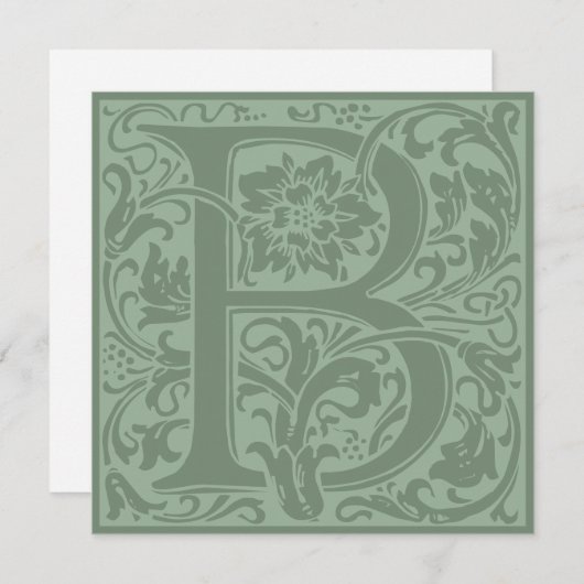 William Morris Floral Alphabet Monogram Letter B Einladung (Vorne/Hinten)