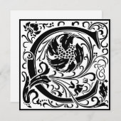William Morris Floral Alphabet Monogram Letter C Einladung (Vorne/Hinten)