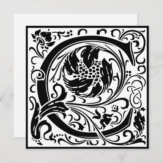 William Morris Floral Alphabet Monogram Letter C Einladung (Vorne/Hinten)