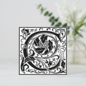 William Morris Floral Alphabet Monogram Letter C Einladung (Stehend Vorderseite)