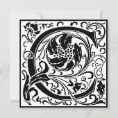 William Morris Floral Alphabet Monogram Letter C Einladung (Vorderseite)