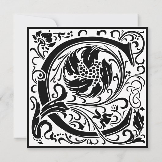 William Morris Floral Alphabet Monogram Letter C Einladung (Vorderseite)
