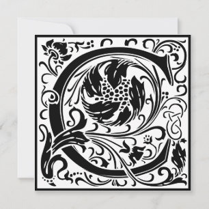 William Morris Floral Alphabet Monogram Letter C Einladung