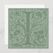 William Morris Floral Alphabet Monogram Letter I Einladung (Vorne/Hinten)