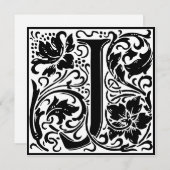 William Morris Floral Alphabet Monogram Letter J Einladung (Vorne/Hinten)