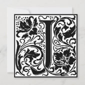 William Morris Floral Alphabet Monogram Letter J Einladung (Vorderseite)