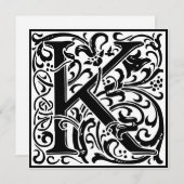 William Morris Floral Alphabet Monogram Letter K Einladung (Vorne/Hinten)