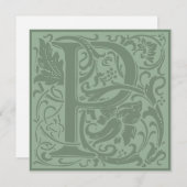 William Morris Floral Alphabet Monogram Letter P Einladung (Vorne/Hinten)