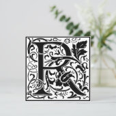 William Morris Floral Alphabet Monogram Letter R Einladung (Stehend Vorderseite)