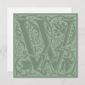 William Morris Floral Alphabet Monogram Letter W Einladung (Vorne/Hinten)
