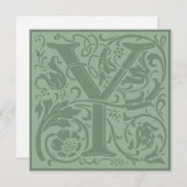 William Morris Floral Alphabet Monogram Letter Y Einladung (Vorne/Hinten)