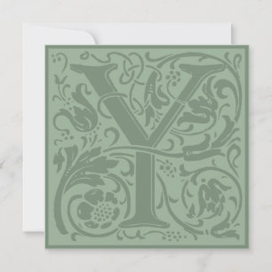 William Morris Floral Alphabet Monogram Letter Y Einladung