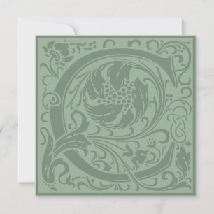 William Morris Floral Alphabet Monogramm Buchstabe Einladung