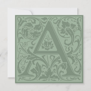 William Morris Floral Alphabet Monogramm Buchstabe Einladung